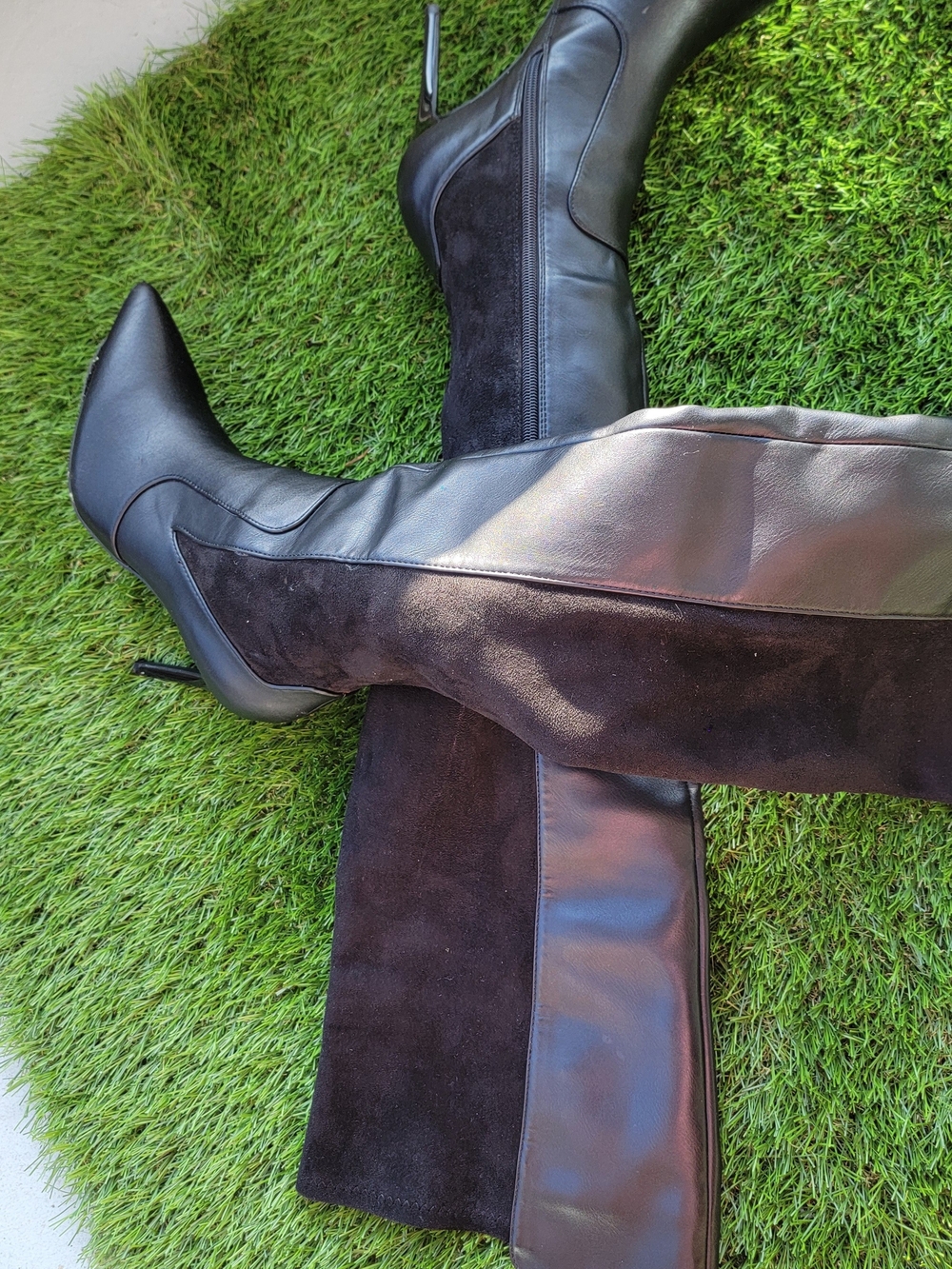 Shoe Dazzle Black Over-the-Knee Stiletto Boots